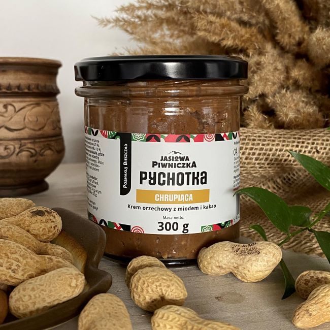 Pychotka Chrupiąca - Krem orzechowy z miodem i kakao 300g