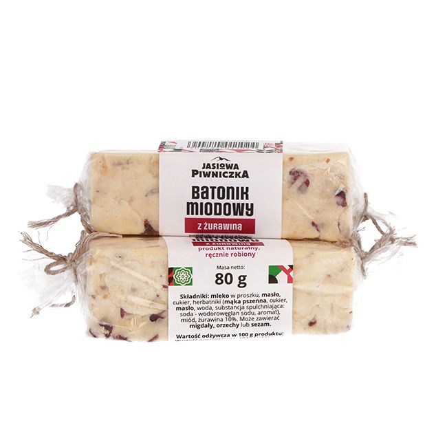 Baton miodowy z żurawiną 80g