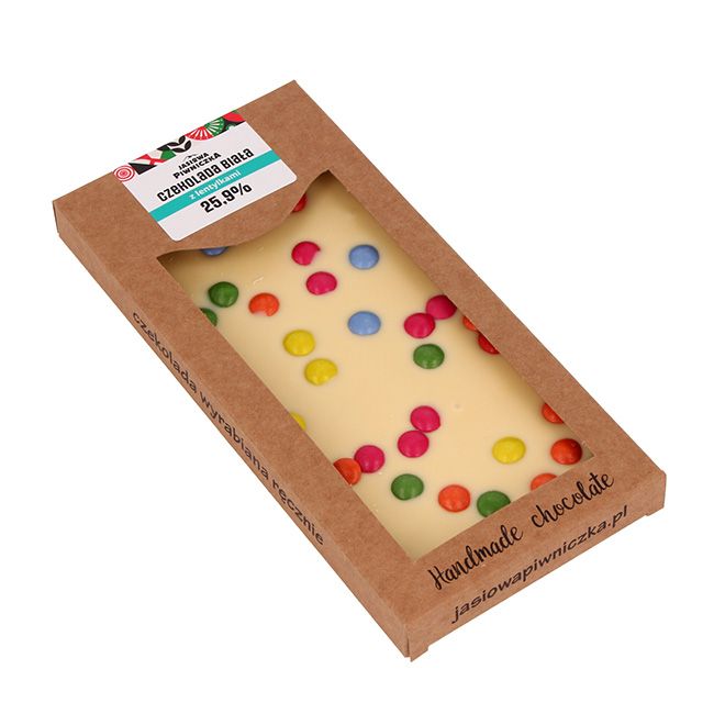 Czekolada biała z lentylkami 85g