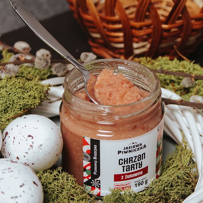 Chrzan tarty z żurawiną 190g