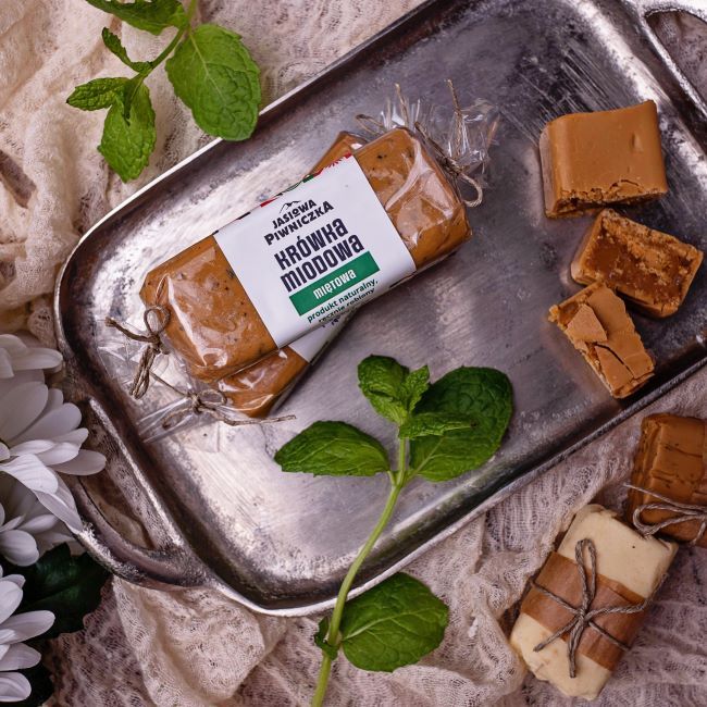 Krówka miodowa miętowa 100g